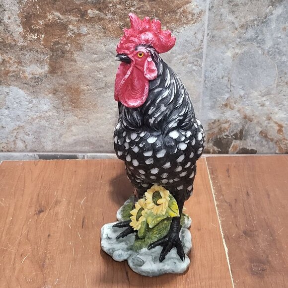 Vintage Crowing Sound Welcome Chicken Rooster Figurine 13 In Tall Farmhouse Deco - Picture 11 of 12